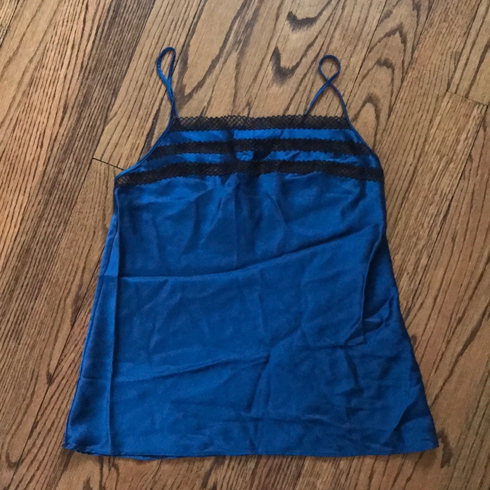 Natori Blue 100% Silk 💕 Tank Size Small